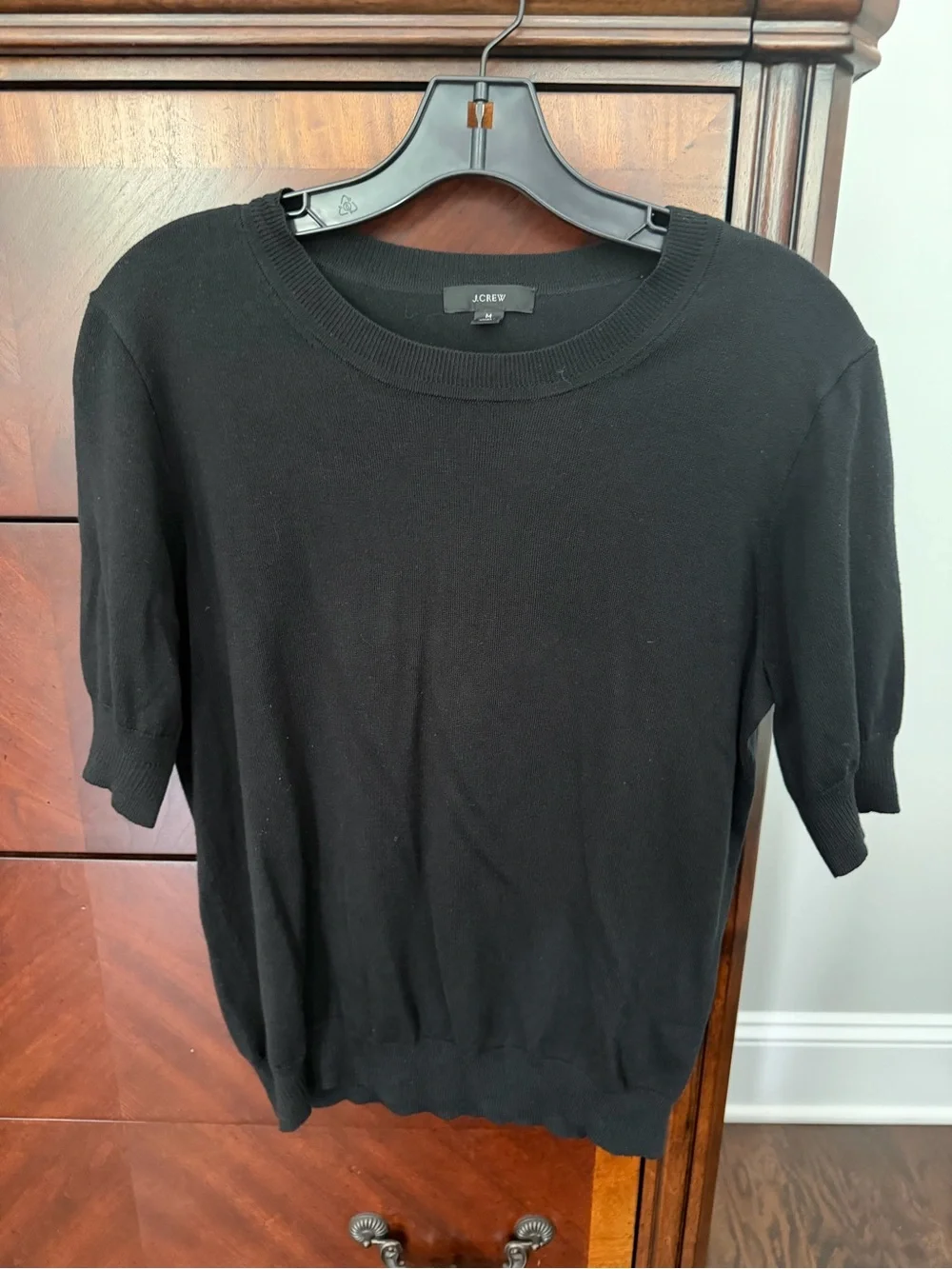 J. Crew Black Short Sleeve Tippi Knit Top
